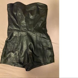 Young Fabulous and Broke leather strapless romper